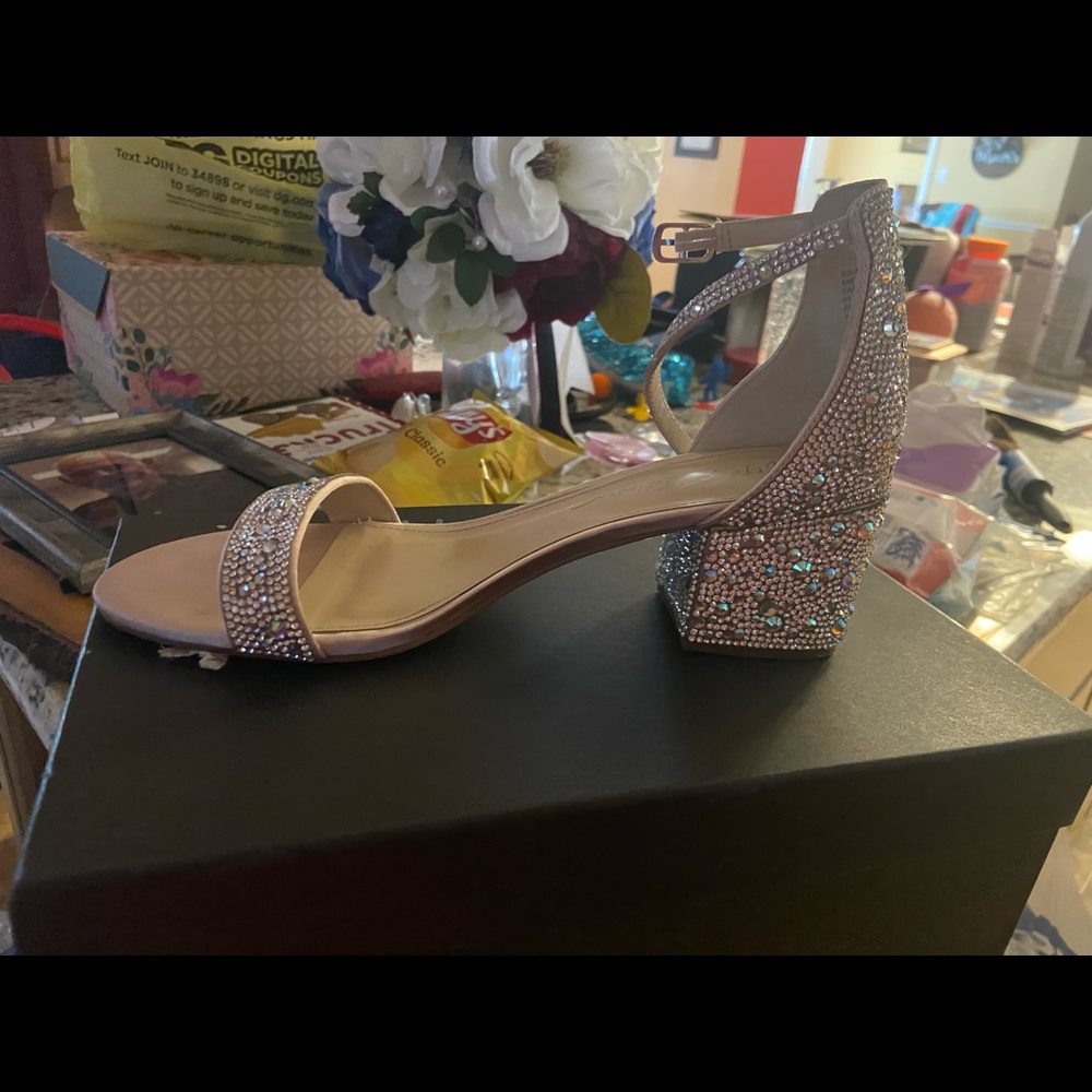 Rhinestone shoes. By Betsey Johnson. Wore once in my daughters wedding